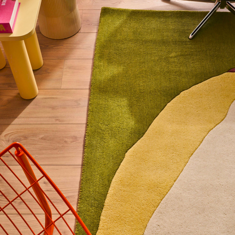 Tapis fait main en laine et coton Pantone