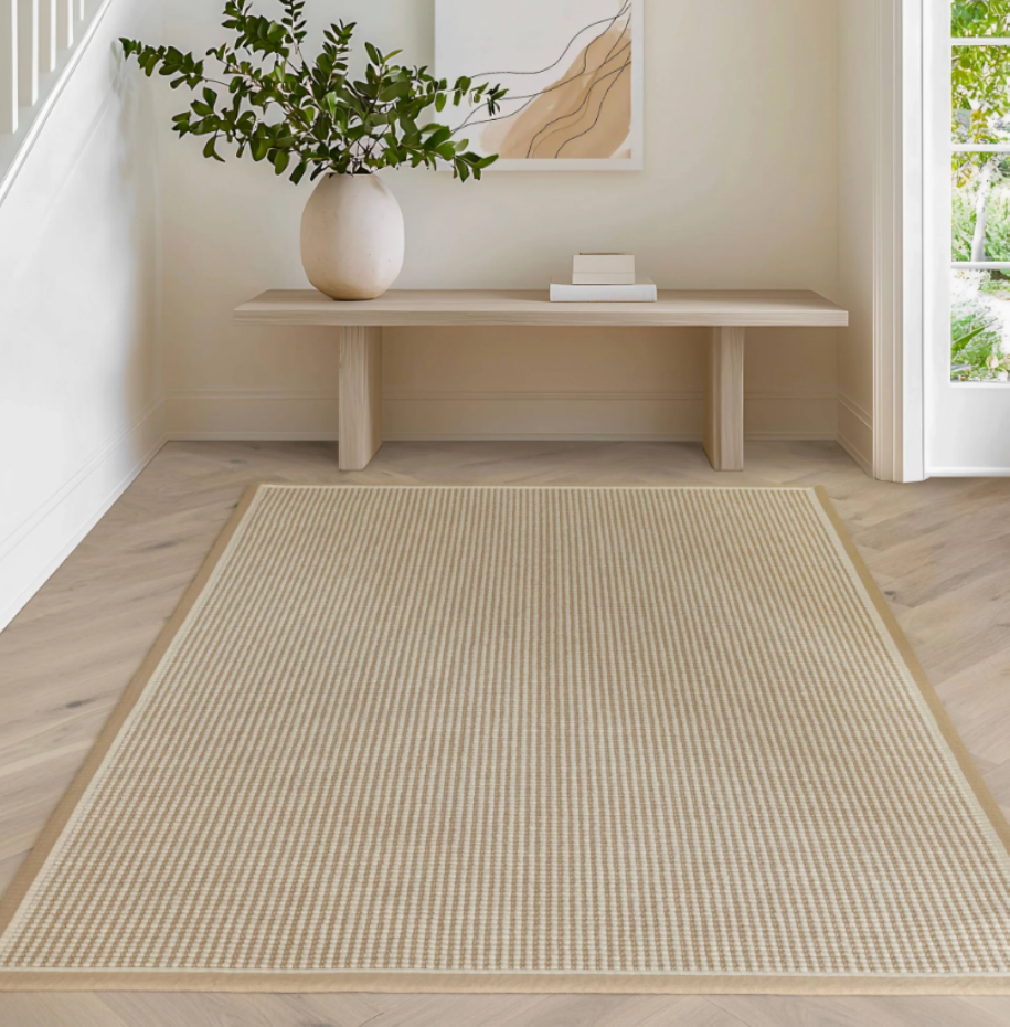 Tapis de salon moderne laine et jute ROKA