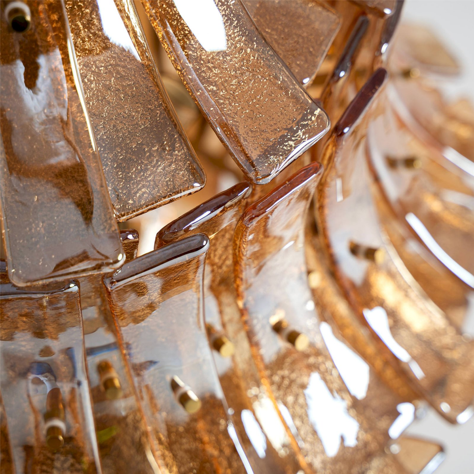 Lustre vintage en cristal finition marbrée