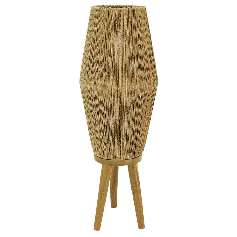 Lampe sur pied en jute et bois, vendue sans équipement électrique