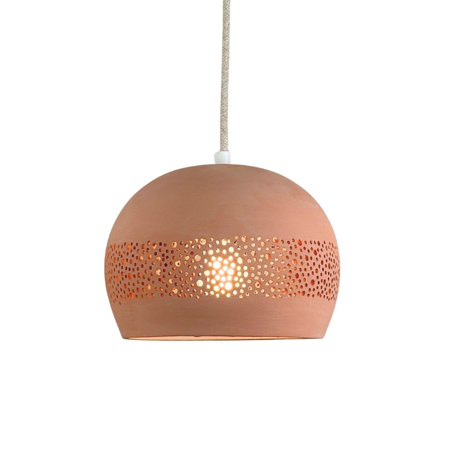 Suspension en terre cuite motif sara, BABEL