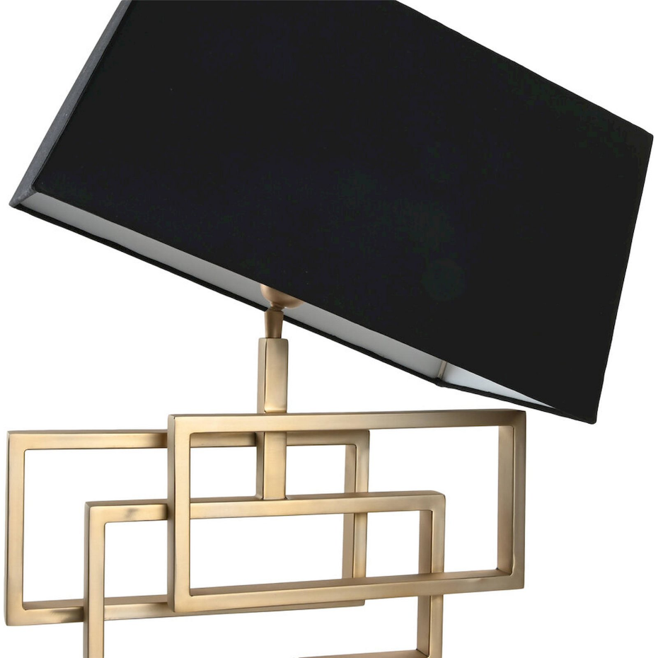 Lampe de table en acier patiné forme rectangulaire Item Home India Lamps 1c25