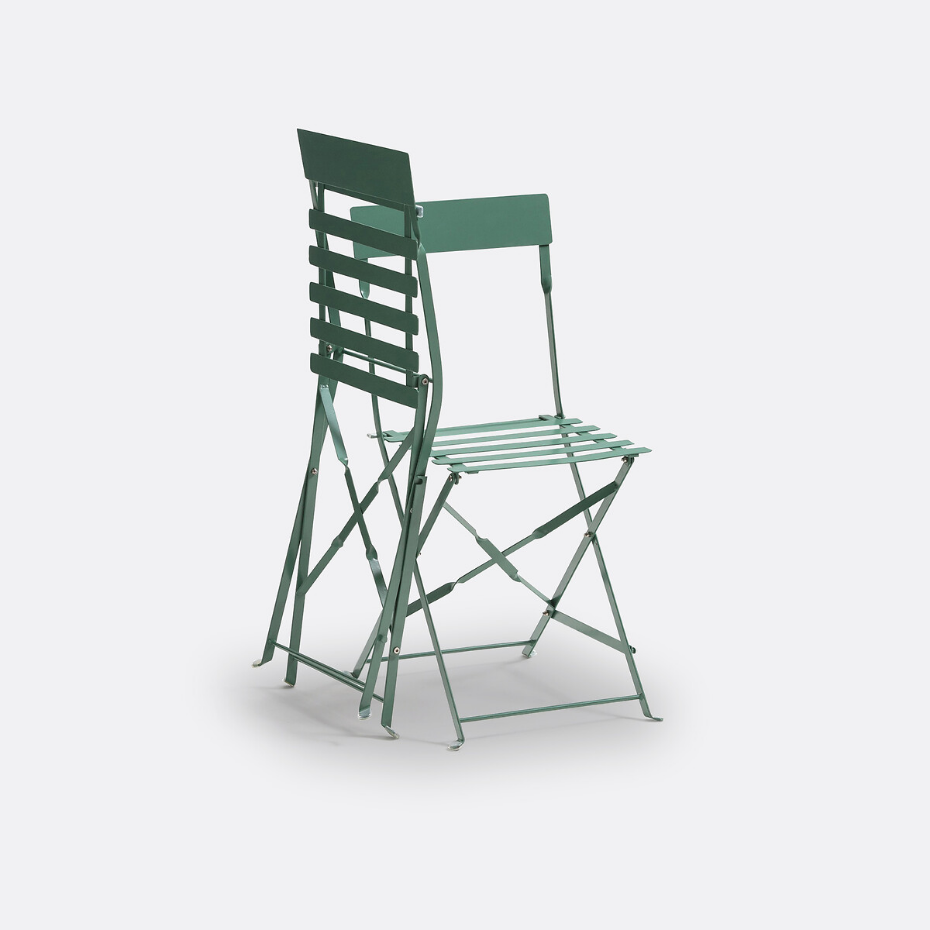 Lot de 2 chaises pliantes métal fer, Ozevan