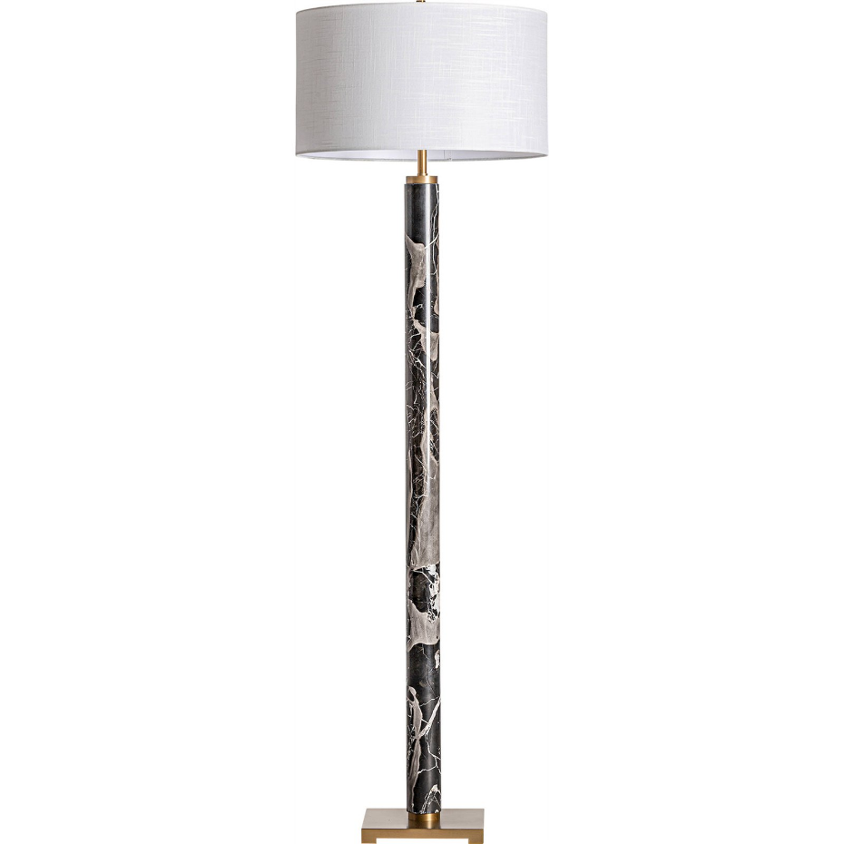 Lampadaire haut en marbre et coton bouclé Art déco