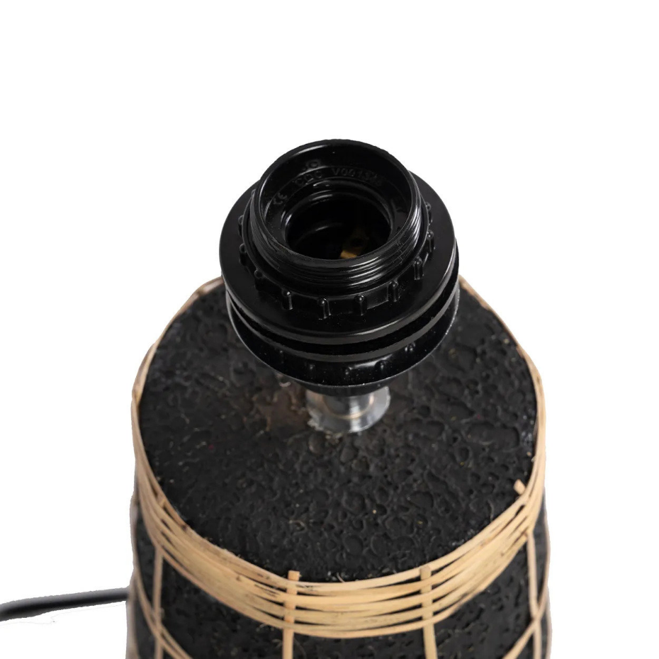 Lampe de table terre cuite herbe et rotin NAXOS
