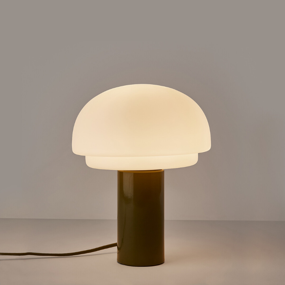 Lampe opaline et métal fer H27,5 Agathilda