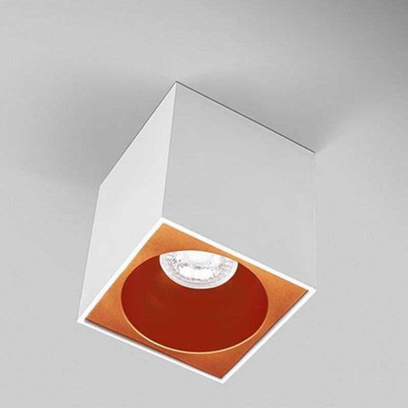 Spot Essentiel Cube Blanc Intérieur Cuivré