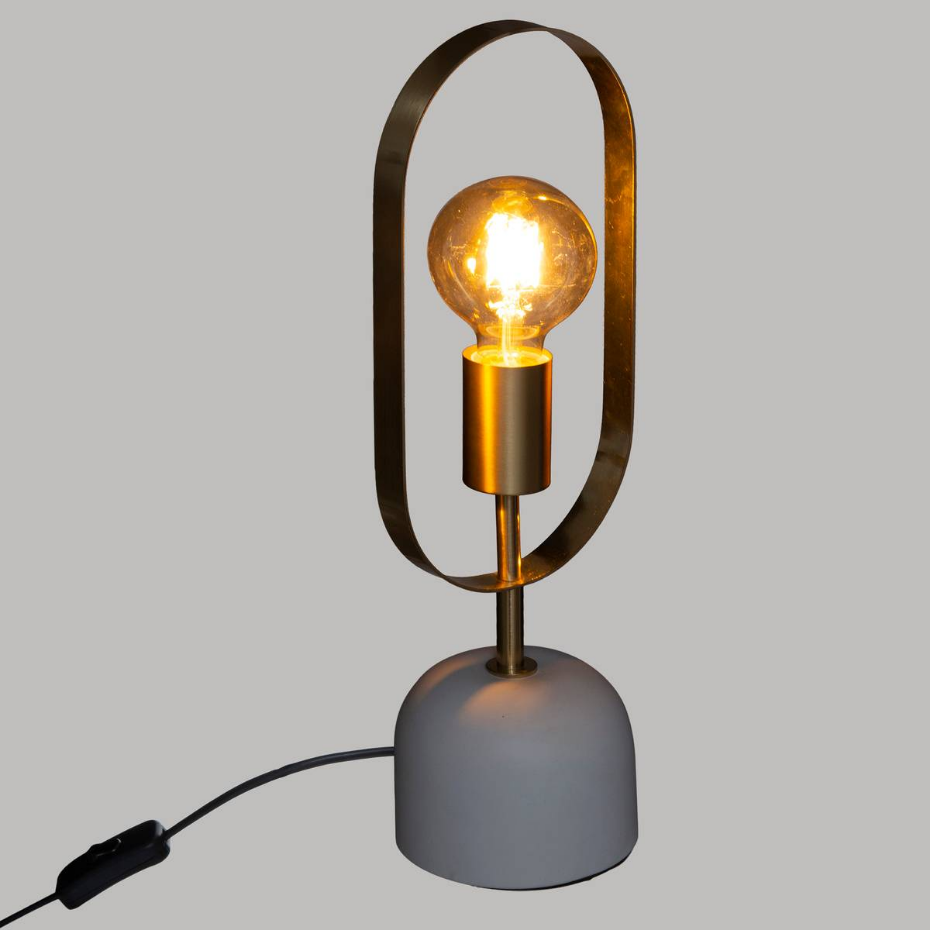 Lampe base marbre et métal graphique EDI