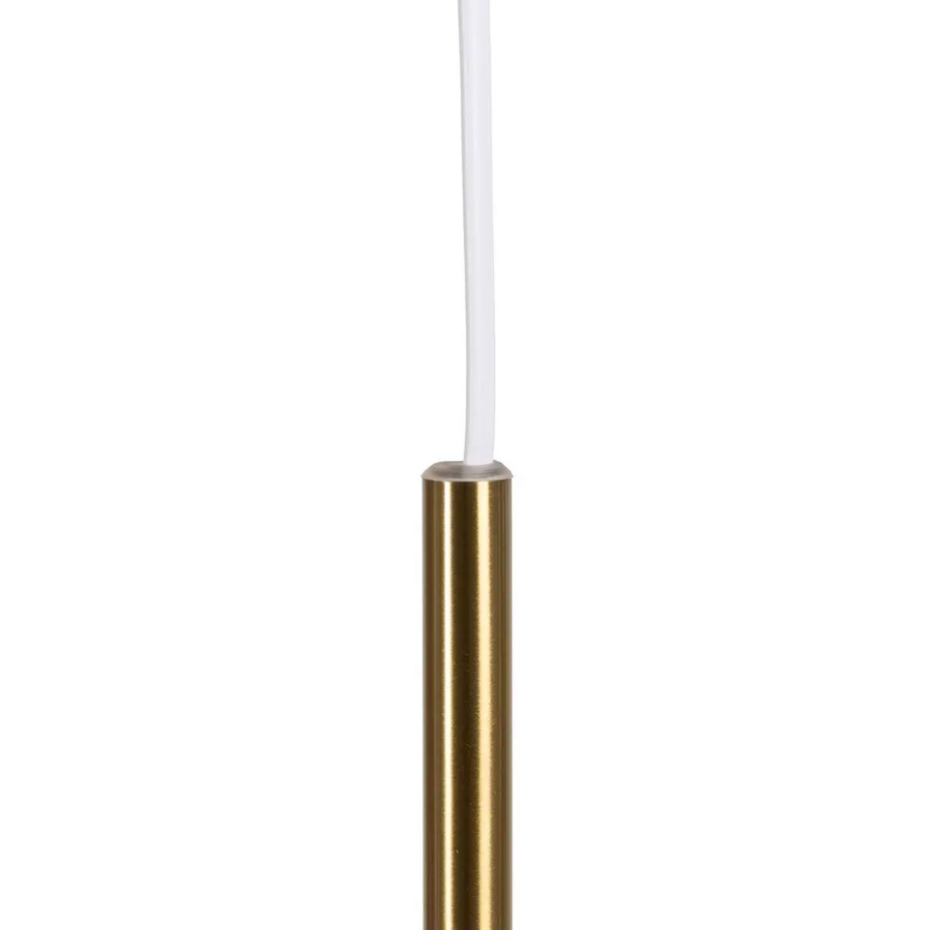 Suspension en métal doré et verre dépoli blanc 14x14x36cm