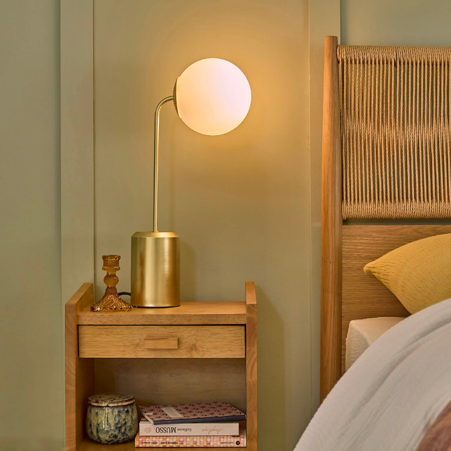 Lampe verre opaline, Moricio