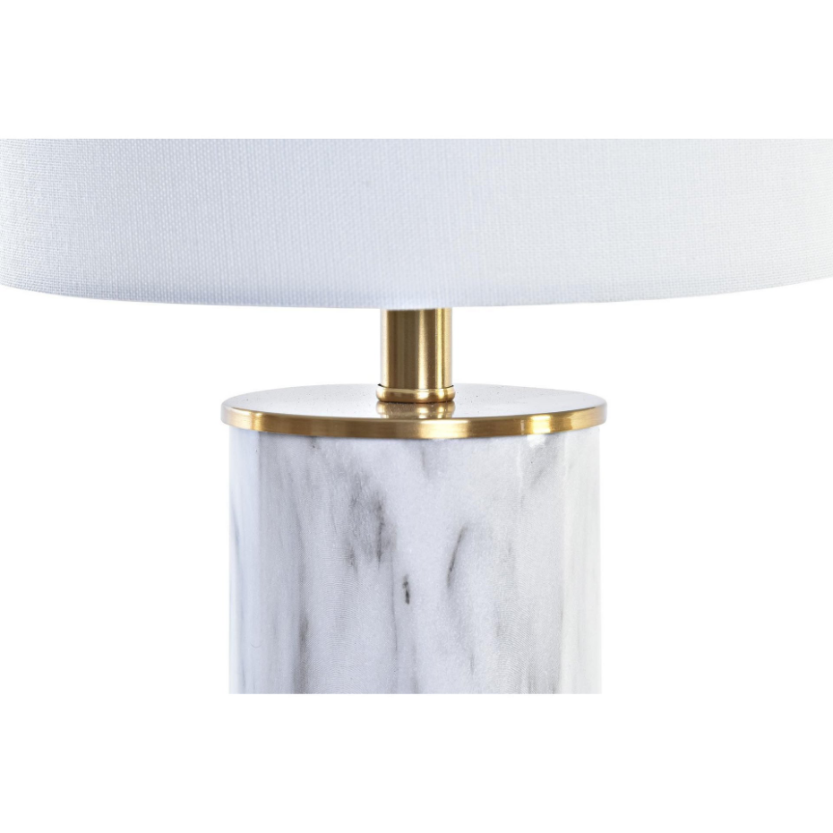 Lampe ronde et abat-jour blanc - 23x23x47cm