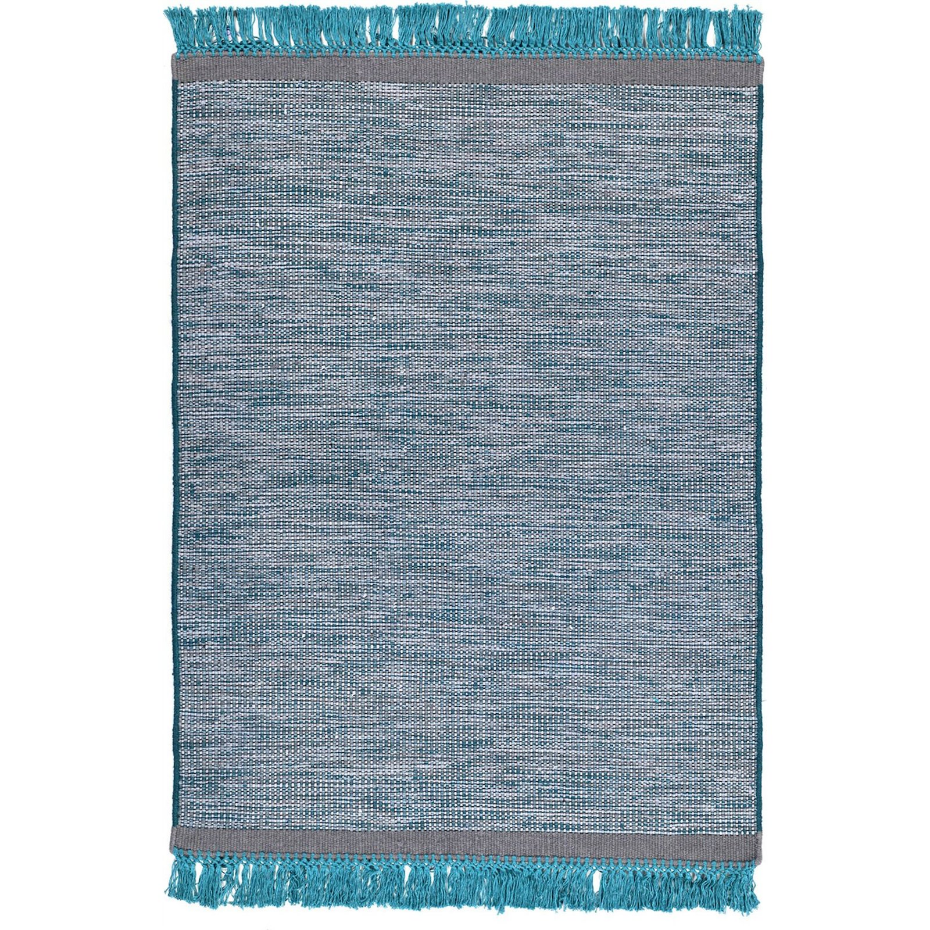 Tapis frangé rectangulaire en laine Nomad