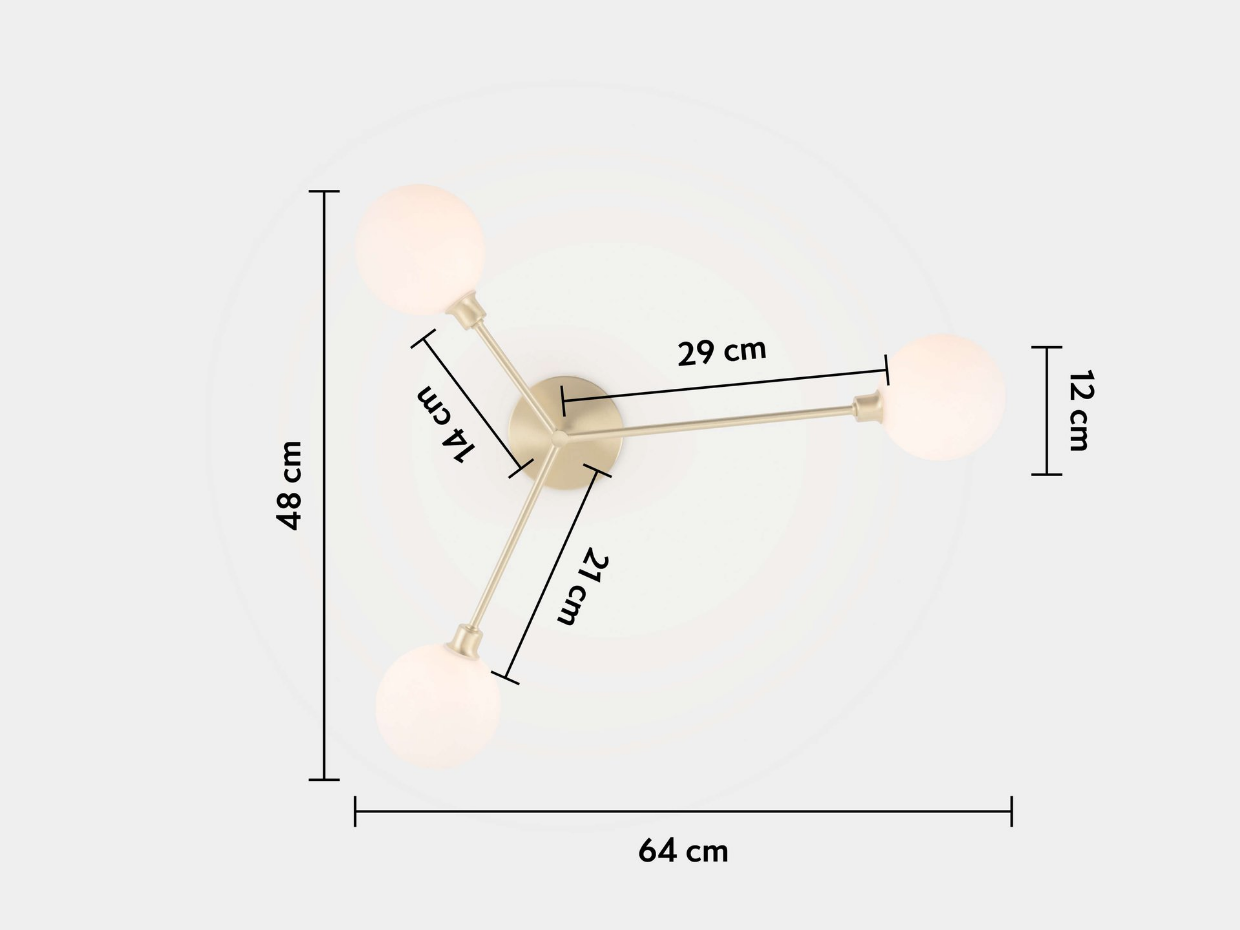 Plafonnier de 3 lampes