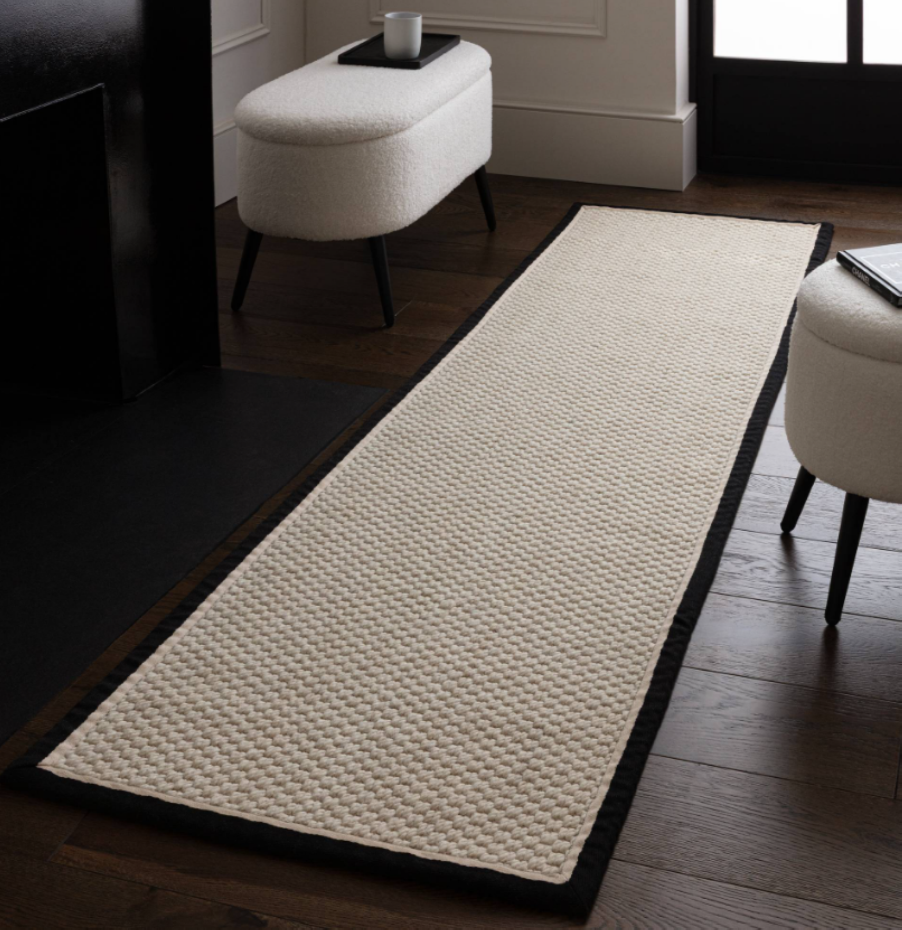 Tapis de salon moderne laine et jute ROKA