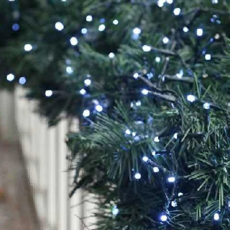 Guirlande Led Grappe 18m Blanc Pur Animee Ou Fixe 1600 Leds