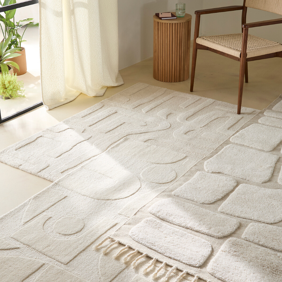 Tapis motifs graphiques 100% laine, Melko