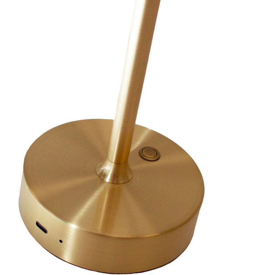 Lampe à poser en métal doré LED sans fil 12x12x32cm