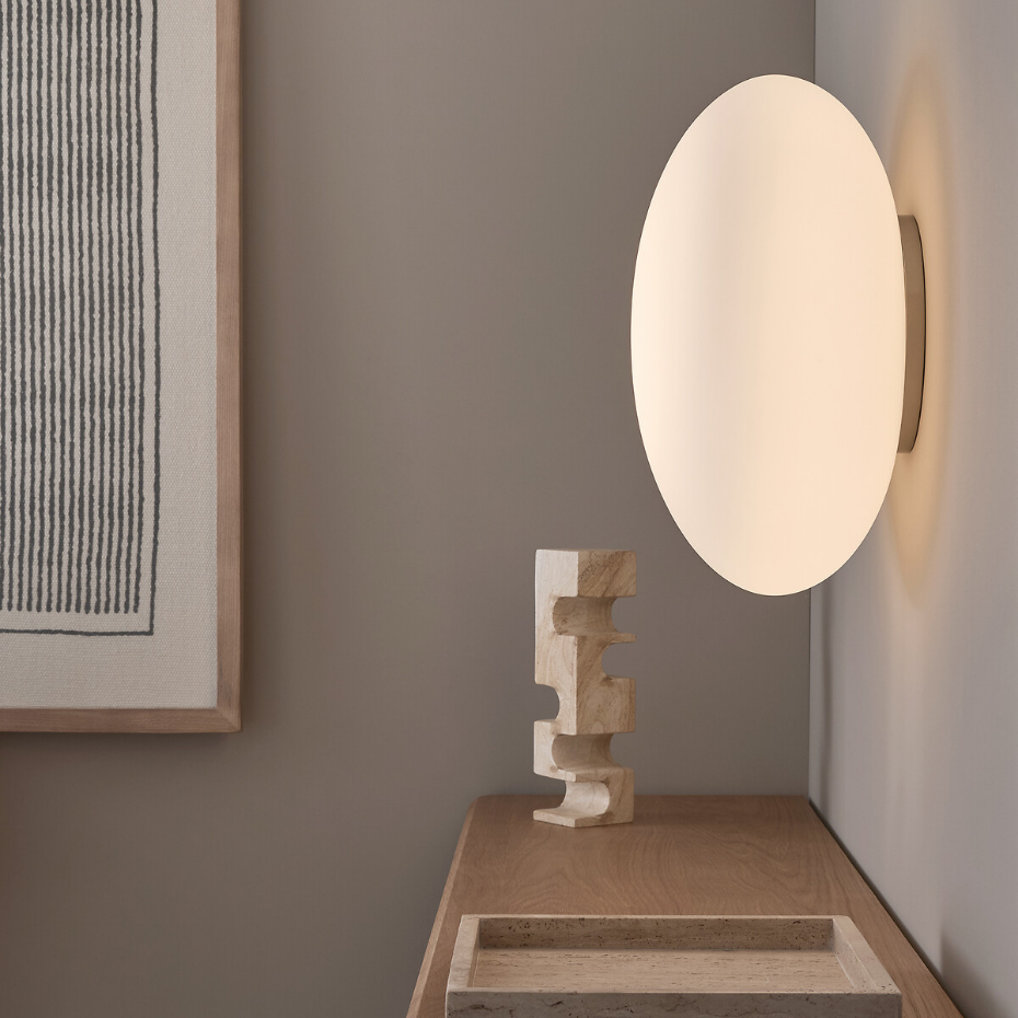 Plafonnier applique en verre opaline mate, Raeyes