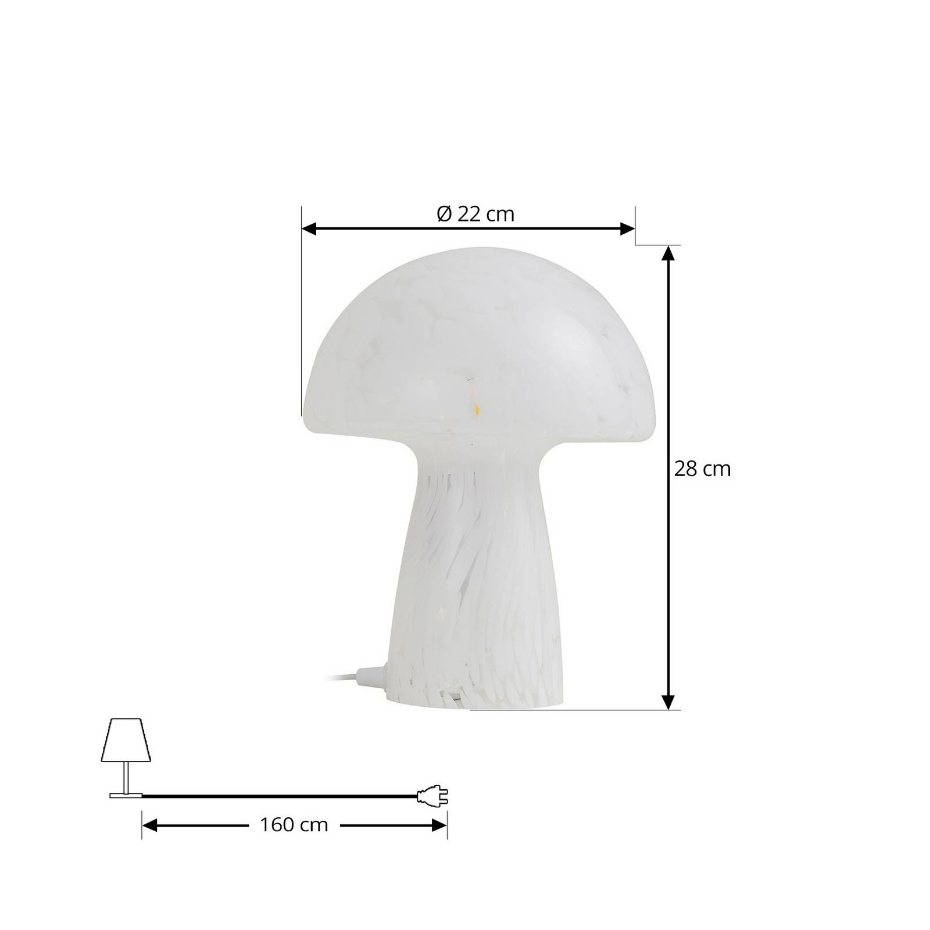 Lampe à poser en verre moderne, Hubi