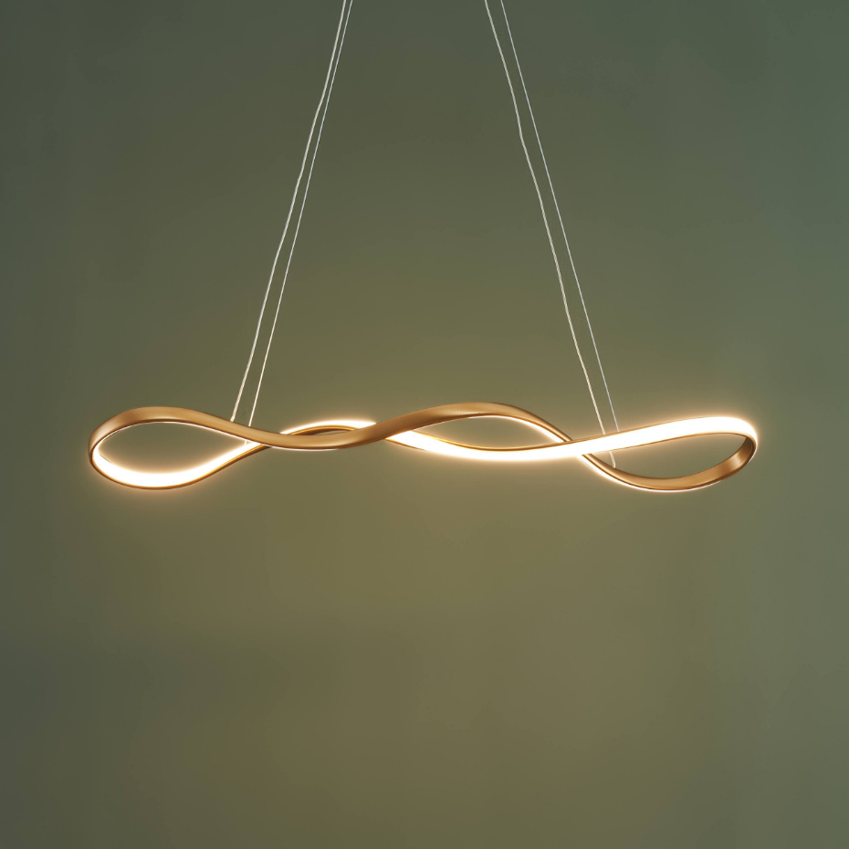 Suspension LED dorée effet vague - MARCELINE