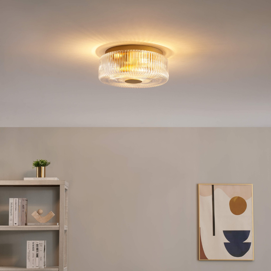 Petit luminaire verre et métal doré - PAOLINA