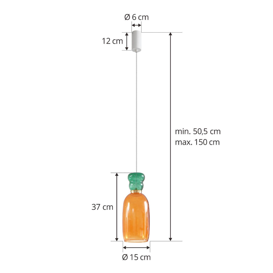 Suspension en verre jeunesLED, Fay