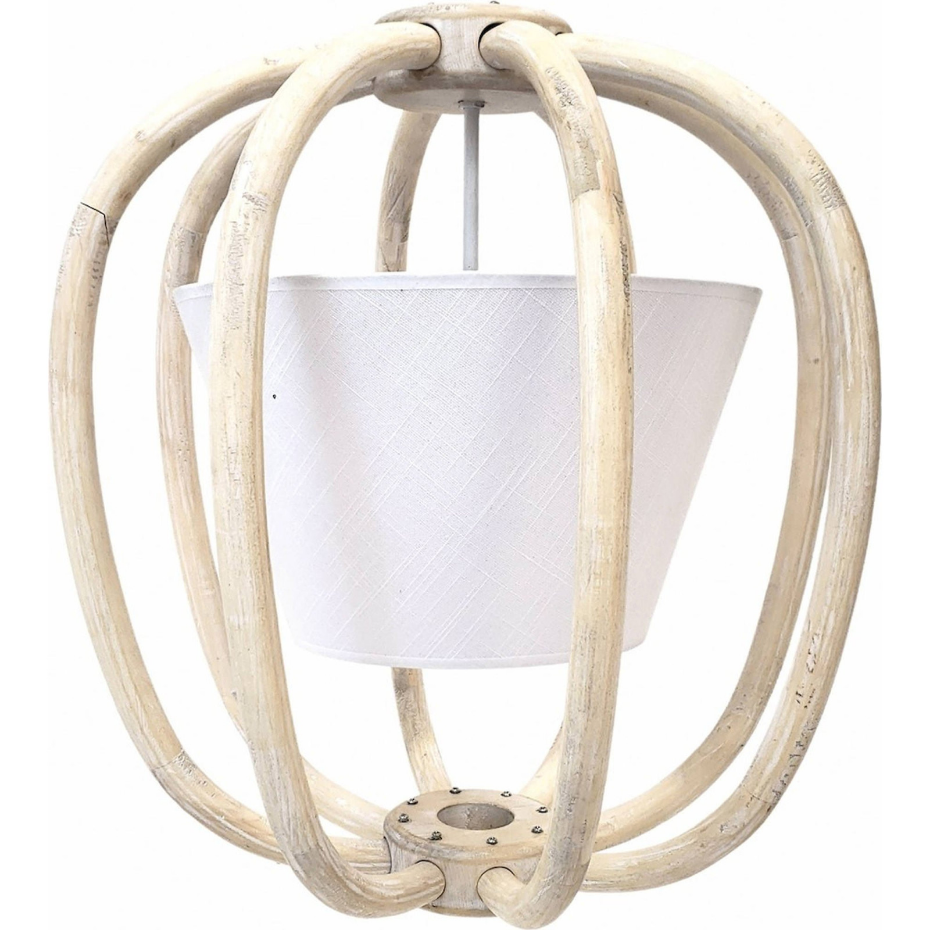 Suspension en bois et tissu forme organique