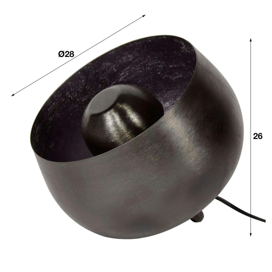 Lampe déco industrielle en métal forme cloche TRIBECA