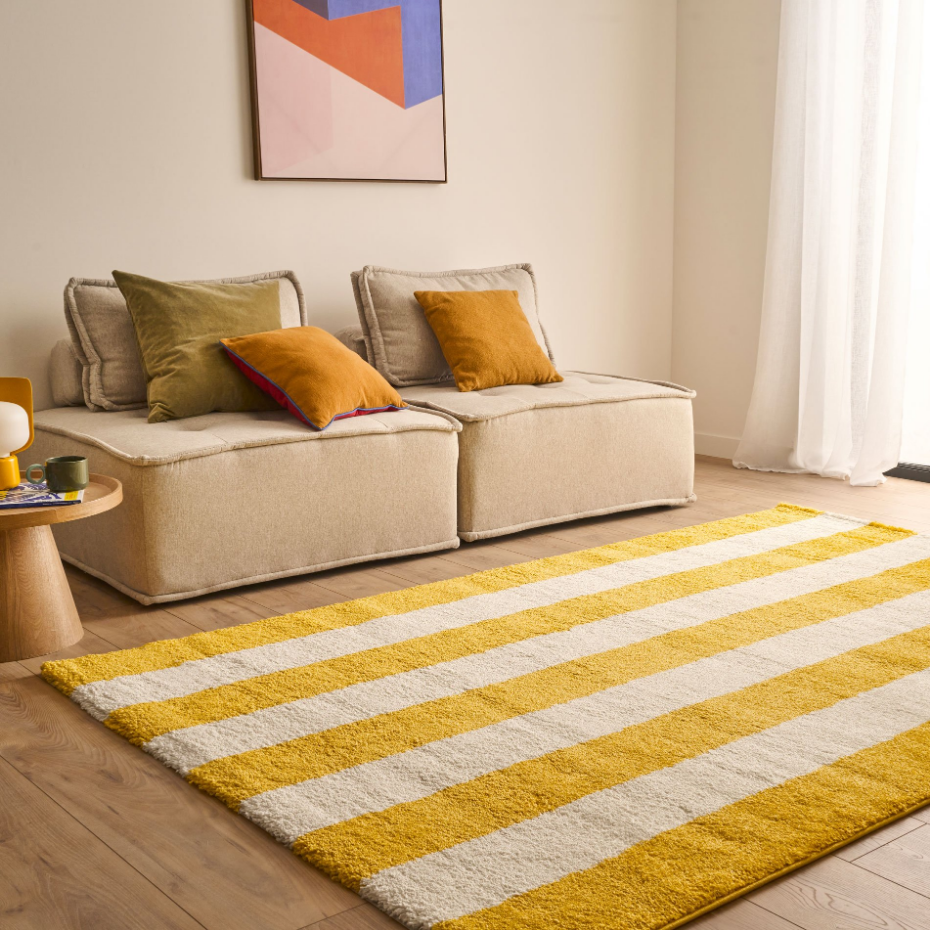 Tapis bicolore à rayures GROOVY
