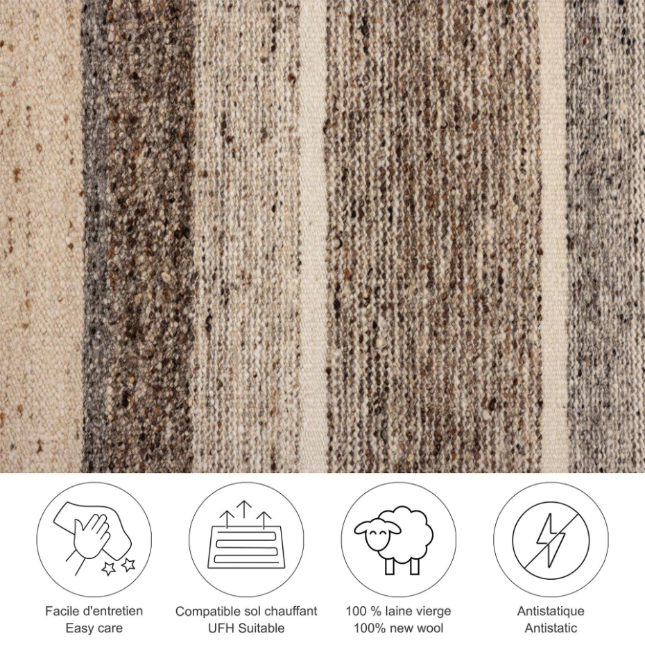 Tapis en laine tissé à la main dans des couleurs naturelles - Ehrwald