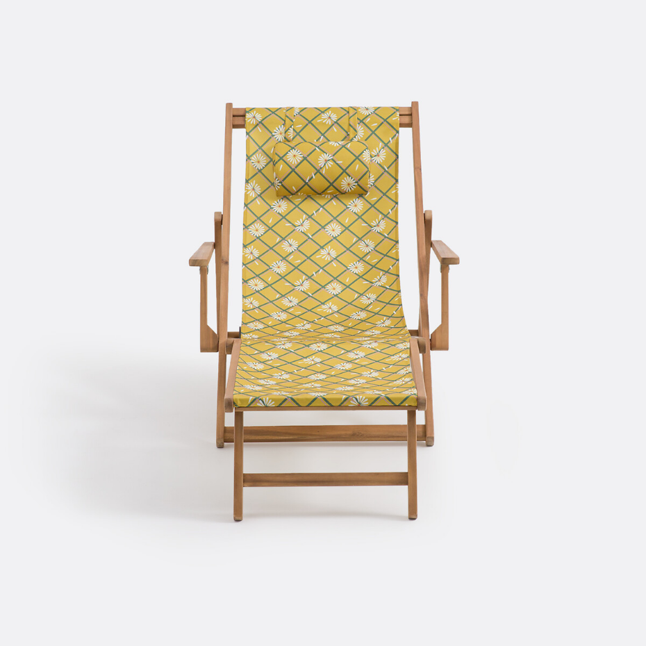 Chaise longue en acacia huilé Marguerite