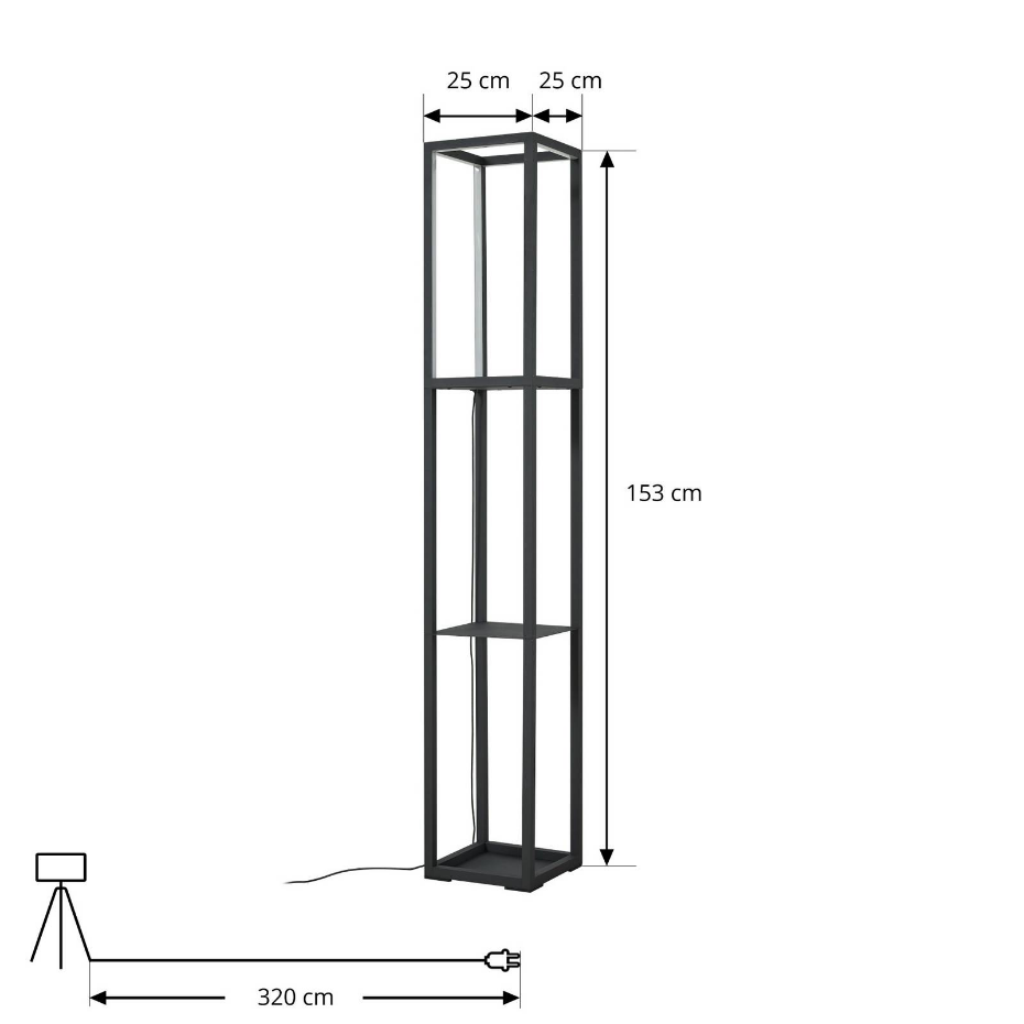Lampadaire en métal moderneLED, Birta