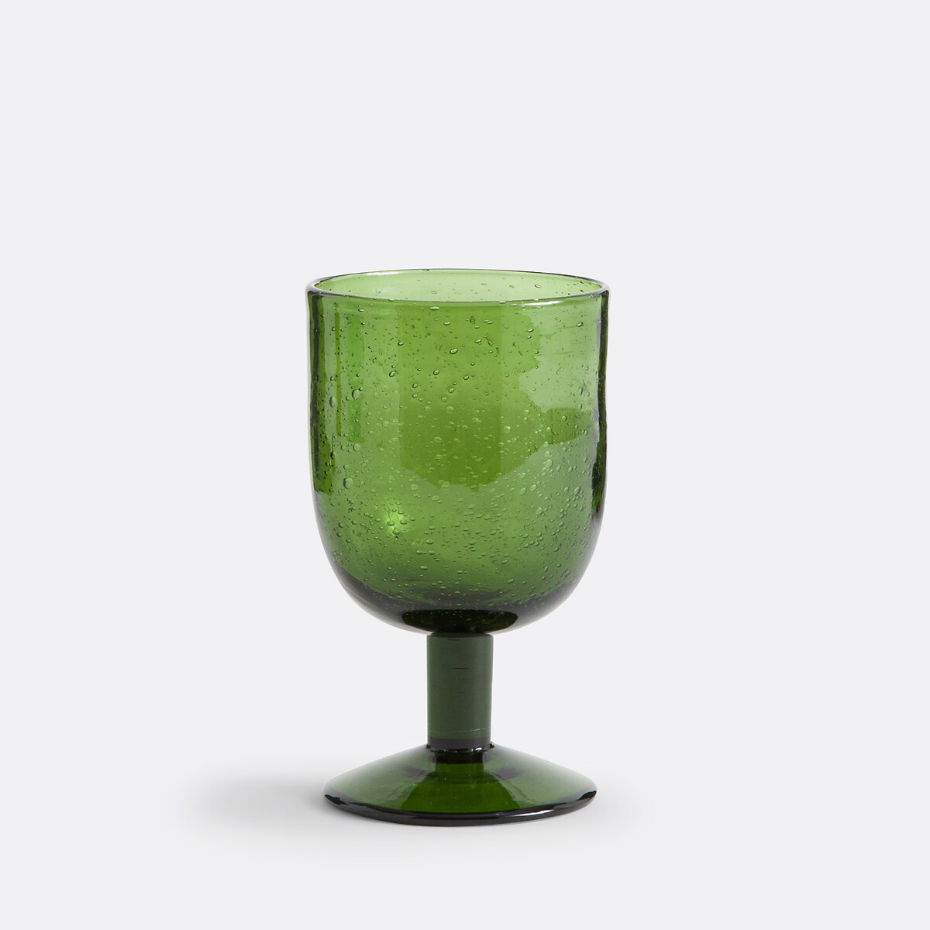 Lot de 6 verres à pied verre bullé, Faraji