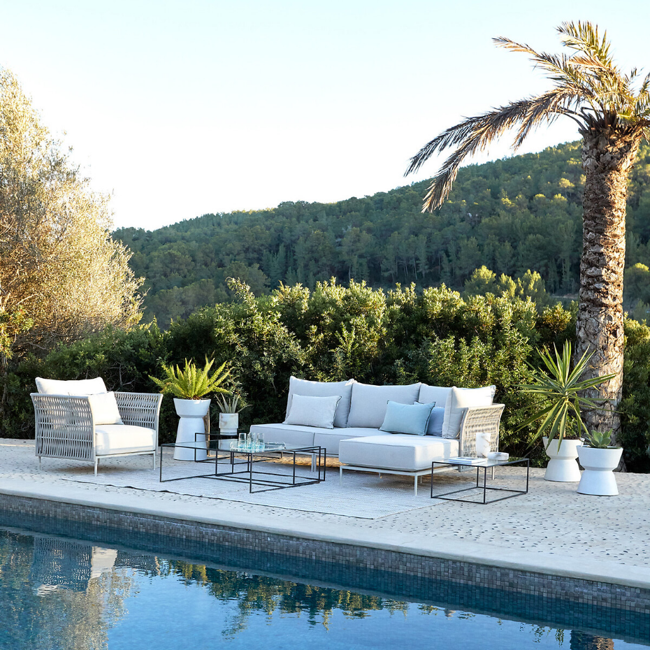 Fauteuil de jardin sangles tressées, Leandra