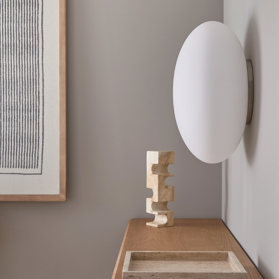 Plafonnier applique en verre opaline mate, Raeyes