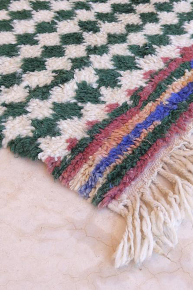 Tapis berbère à carreaux coloré pure laine - tapis sur mesure