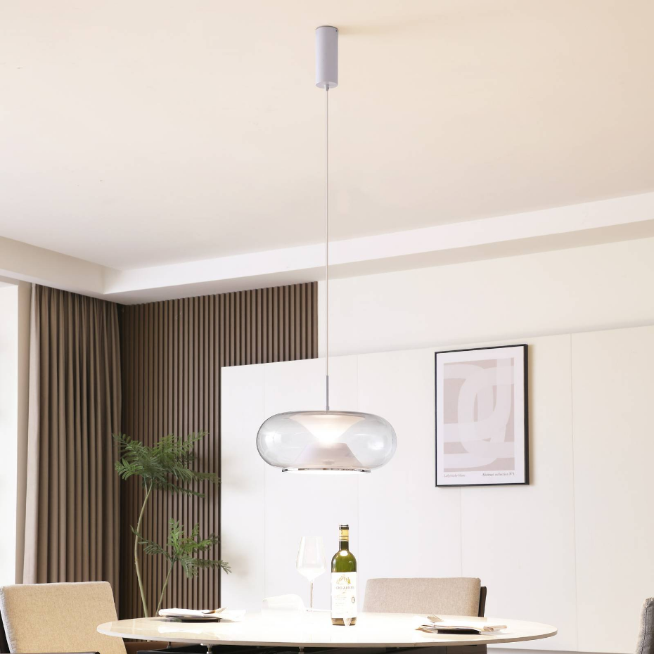 Suspension en verre moderneLED, Orasa