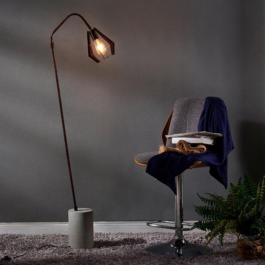 Lampadaire Intérieur Arc Métal Ciment RUSTICA