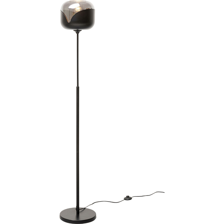 Lampadaire en verre et acier, GOBLET BALL