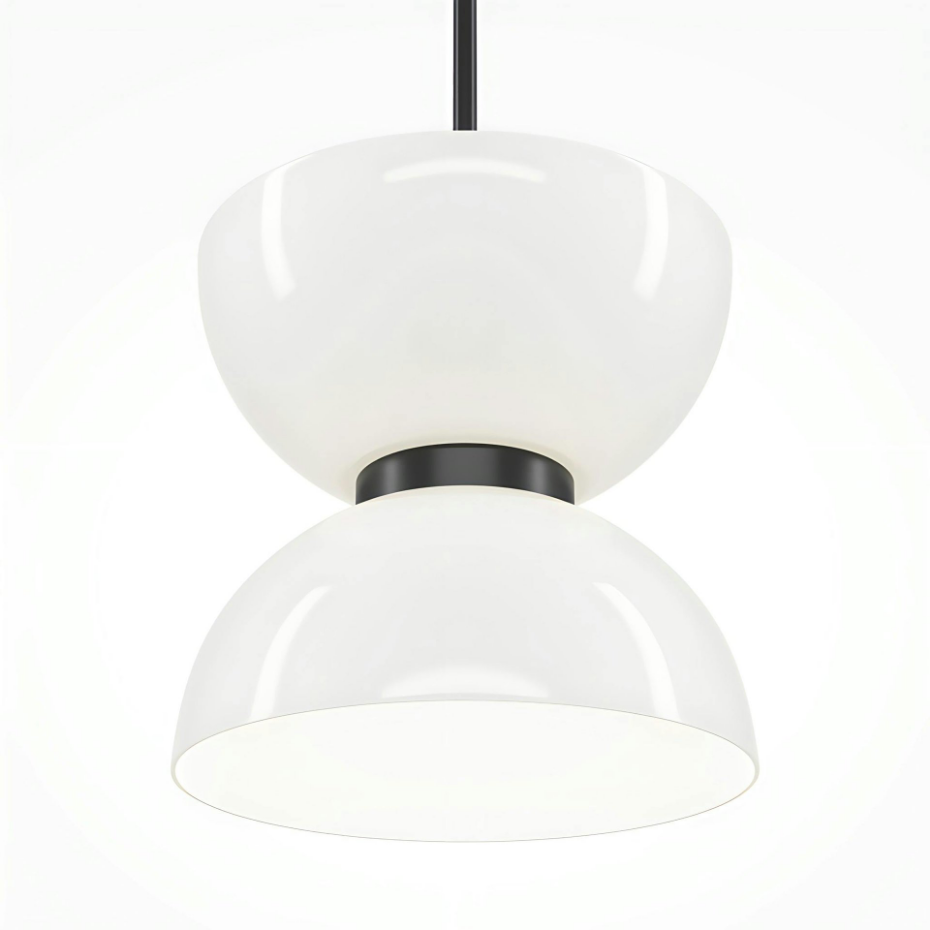 Suspension moderne métal/verre forme sablier ENID