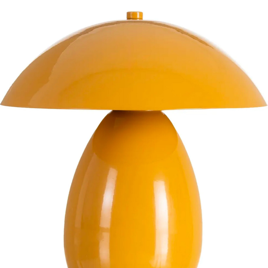 Lampe à poser champignon métal jaune 24x24x25.5cm