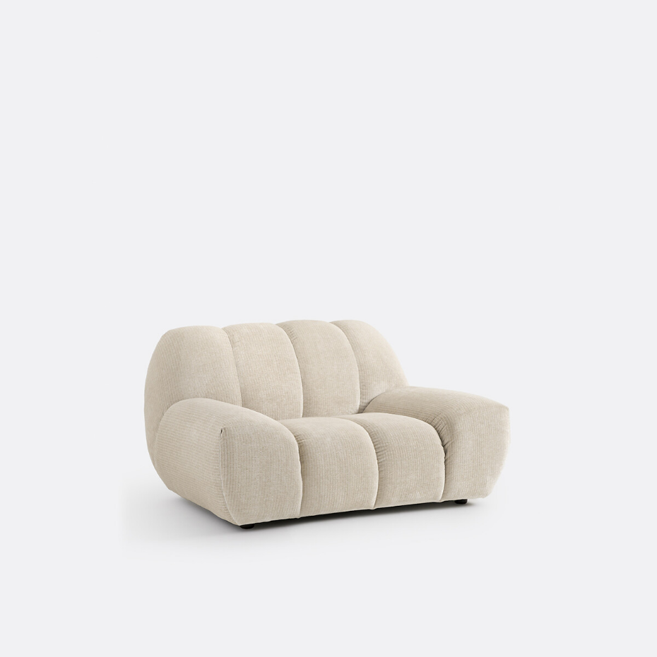 Fauteuil XL, velours côtelé vintage, Nuria