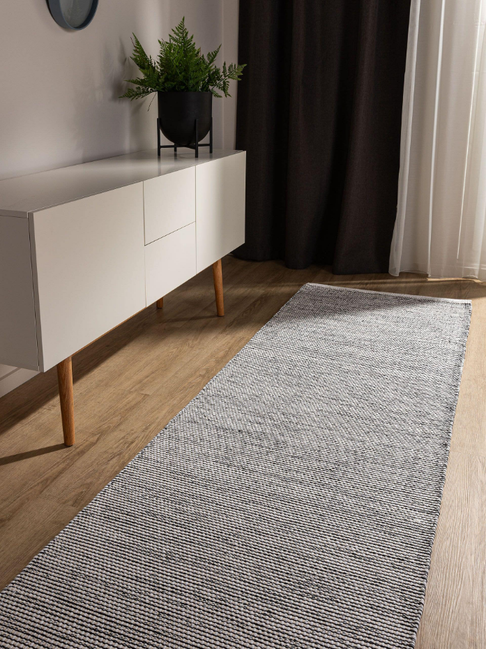 Tapis de couloir en coton tissé main RON