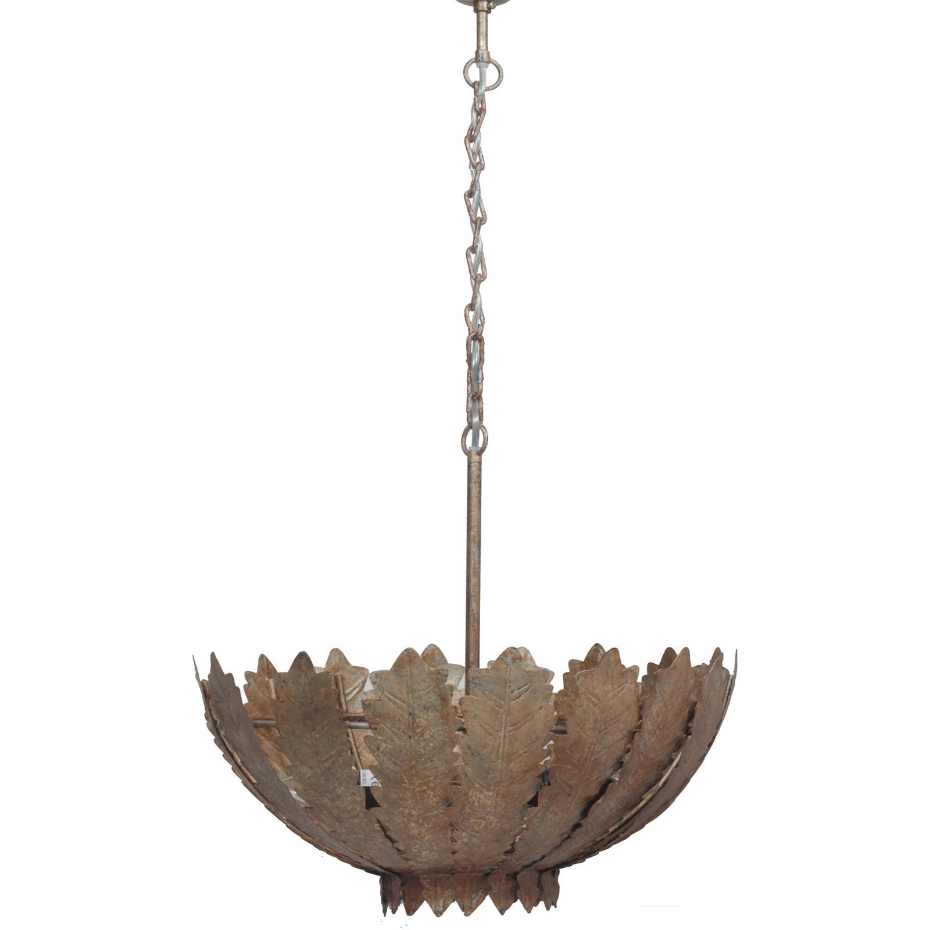 Suspension lustre en fer style feuille rond