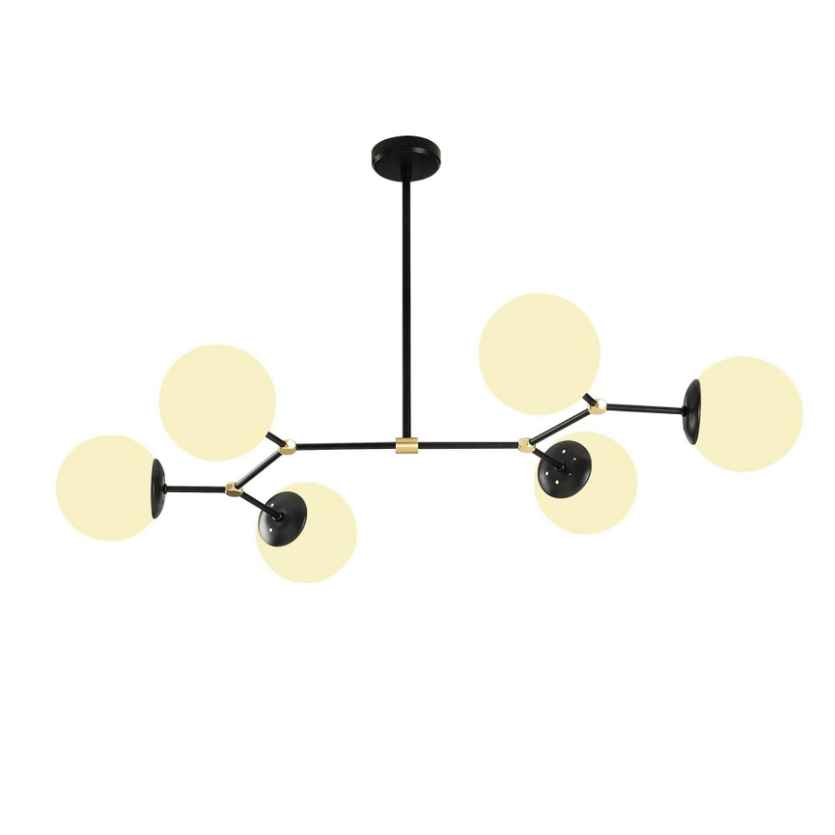 Suspension design 6 globes en verre SIERRE