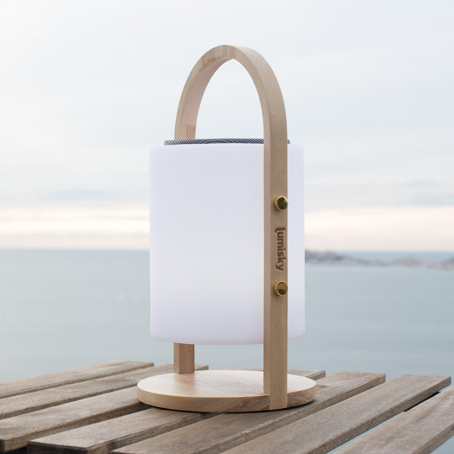 Lampe enceinte bluetooth multicolore WOODY PLAY H37cm
