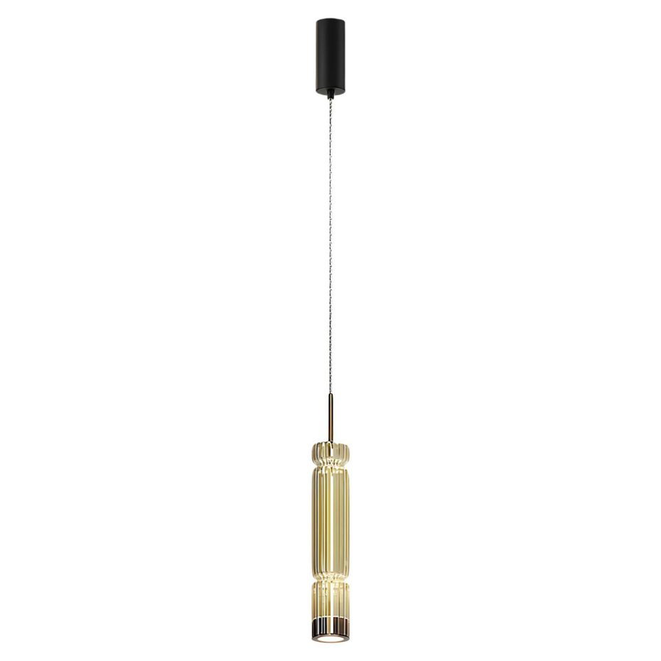 Suspension design à LED, abat-jour en verre SOLANA