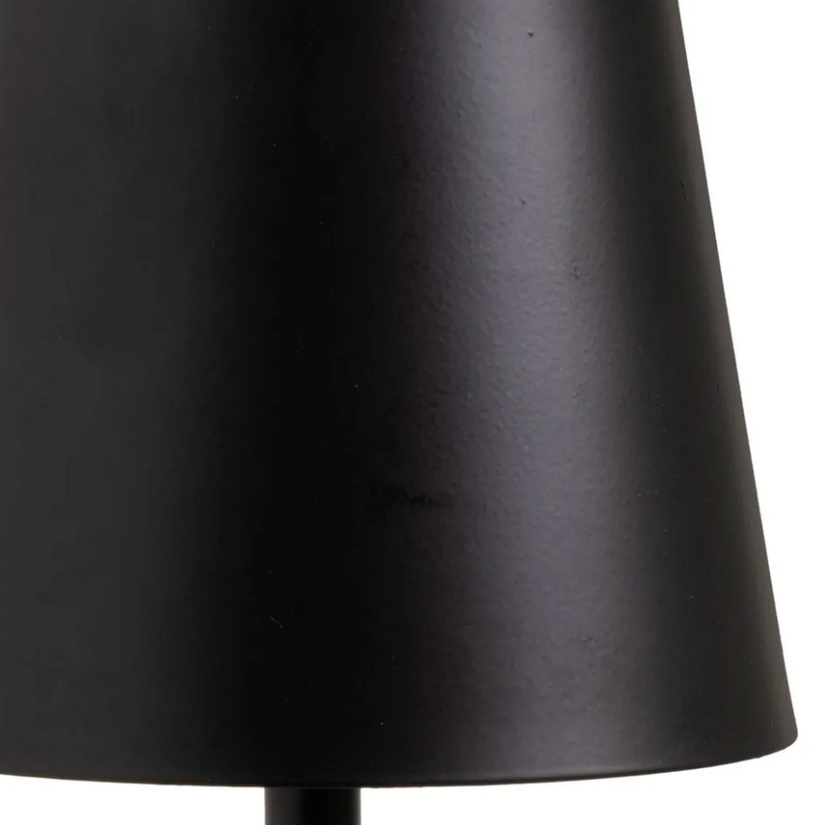 Lampe à poser en métal noir LED sans fil 11x11x37cm