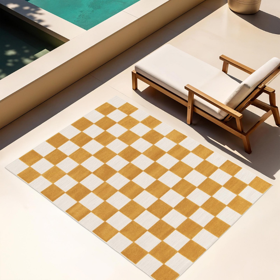 Tapis salon damier en relief moderne   CHILL