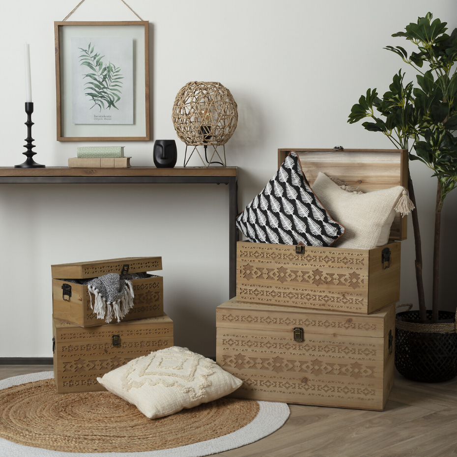 Lampe papier tressé structure fer naturel RAAHE
